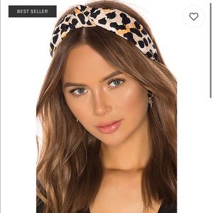 Lele Sadoughi Leopard Silk Headband in Leopard